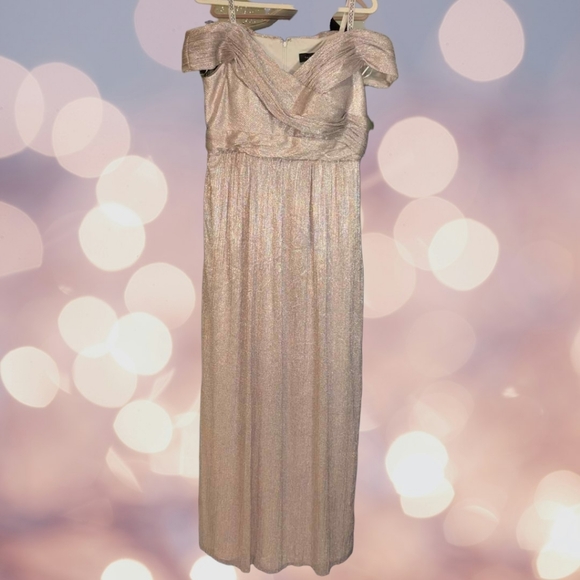 NWT Size 16 R&M Richards Blush Maxi Metallic Glittery Evening Gown - Picture 6 of 11